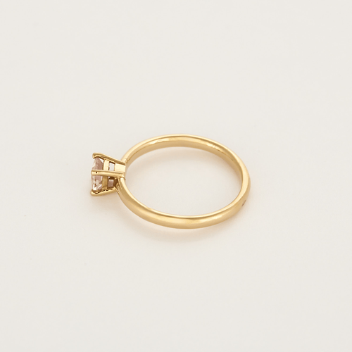 Bague 50 Bague jonc en or jaune et saphir rose de synthèse 58 Facettes DV27214-1