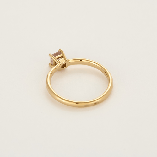 Bague 50 Bague jonc en or jaune et saphir rose de synthèse 58 Facettes DV27214-1