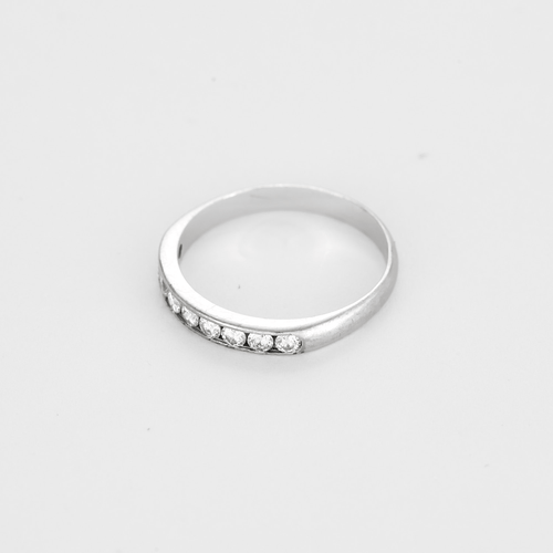 Bague 52 Alliance semi pavé en or blanc et diamants 58 Facettes DV27214-3-52-1