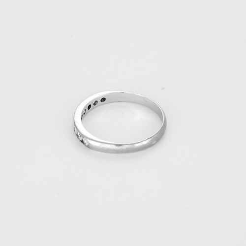 Bague 52 Alliance semi pavé en or blanc et diamants 58 Facettes DV27214-3-52-1