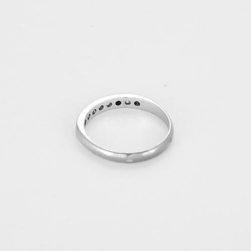 Bague 52 Alliance semi pavé en or blanc et diamants 58 Facettes DV27214-3-52-1