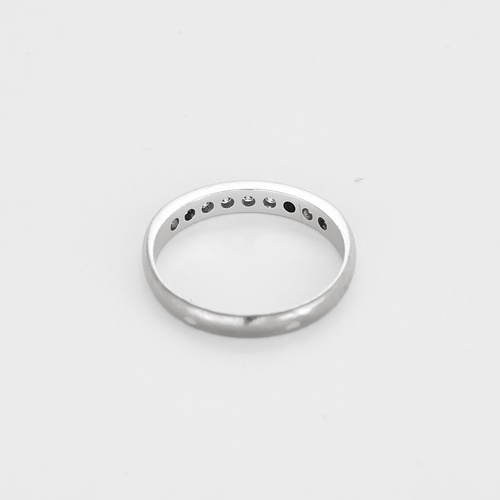 Bague 52 Alliance semi pavé en or blanc et diamants 58 Facettes DV27214-3-52-1
