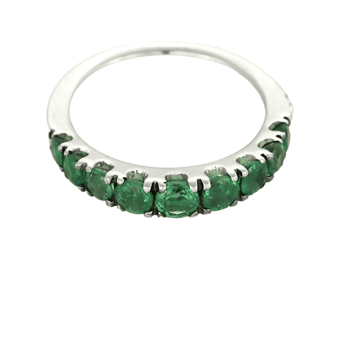 Bague 54 Bague jonc en or blanc et émeraudes 58 Facettes DV15938-7-54-3