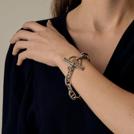 Bracelet HERMES - Bracelet "Chaîne d'Ancre" Grand Modèle en argent 58 Facettes DV26622-3