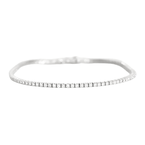 Bracelet Bracelet ligne en or gris et diamants 58 Facettes DV0315-17