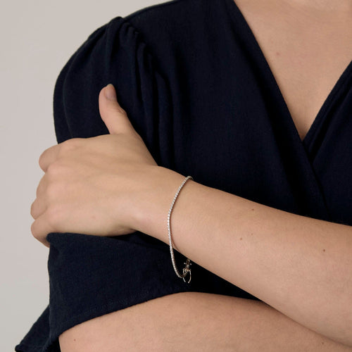 Bracelet Bracelet ligne en or gris et diamants 58 Facettes DV0315-17