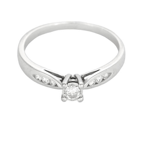 Bague 53 Bague Solitaire en or blanc et diamants 58 Facettes DV26235-1-53-2