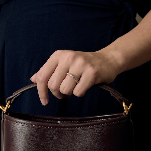 Bague 54,5 Alliance américaine en or jaune et diamants 58 Facettes DV26848-17-545-6