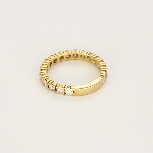 Bague 54,5 Alliance américaine en or jaune et diamants 58 Facettes DV26848-17-545-6