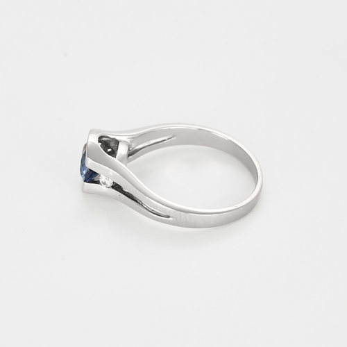 Bague 53 Bague en or gris, saphir et diamants 58 Facettes DV5390-16-53-2