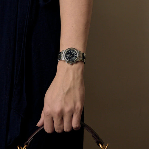 Montre Hermès - Clipper Chrono - Montre en acier à boitier rond et à mouvement quartz 58 Facettes DV11451-20