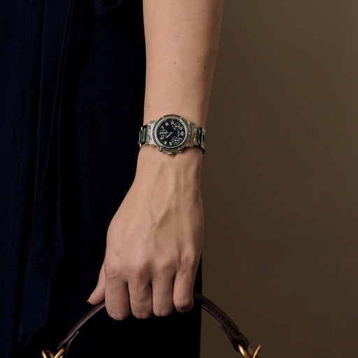 Montre Hermès - Clipper Chrono - Montre en acier à boitier rond et à mouvement quartz 58 Facettes DV11451-20