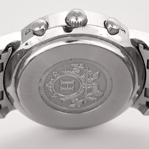 Montre Hermès - Clipper Chrono - Montre en acier à boitier rond et à mouvement quartz 58 Facettes DV11451-20