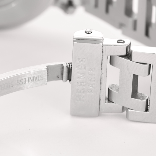 Montre Hermès - Clipper Chrono - Montre en acier à boitier rond et à mouvement quartz 58 Facettes DV11451-20