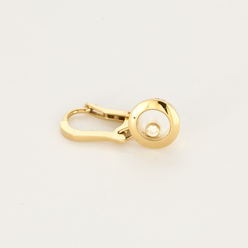 Boucles d'oreilles CHOPARD - Happy Diamond - Boucles d'oreilles dormeuses en or jaune et diamants 58 Facettes DV0315-19