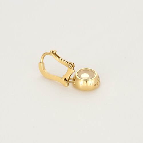 Boucles d'oreilles CHOPARD - Happy Diamond - Boucles d'oreilles dormeuses en or jaune et diamants 58 Facettes DV0315-19