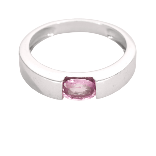 Bague 50 Bague en or gris et saphirs rose 58 Facettes DV0290-3