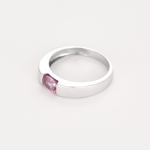 Bague 50 Bague en or gris et saphirs rose 58 Facettes DV0290-3