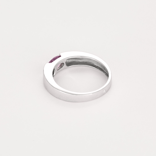 Bague 50 Bague en or gris et saphirs rose 58 Facettes DV0290-3