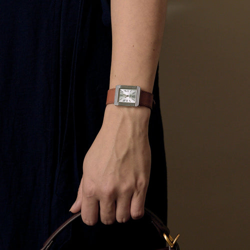 Montre POIRAY - Première grand modèle - Montre en acier à boitier rectangulaire 58 Facettes DV26434-1