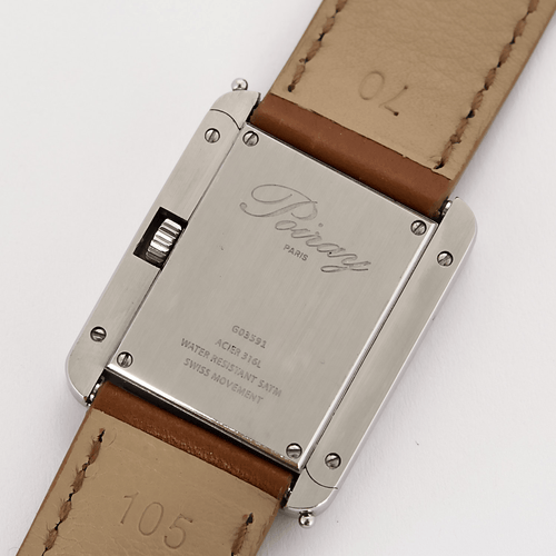 Montre POIRAY - Première grand modèle - Montre en acier à boitier rectangulaire 58 Facettes DV26434-1