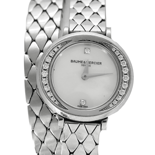 Montre BAUME & MERCIER - Petite Promesse - Montre en acier à boitier rond, mouvements quartz et diamants 58 Facettes DV26161-7