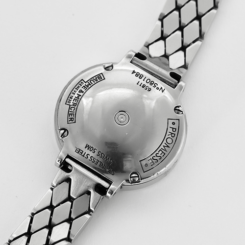 Montre BAUME & MERCIER - Petite Promesse - Montre en acier à boitier rond, mouvements quartz et diamants 58 Facettes DV26161-7