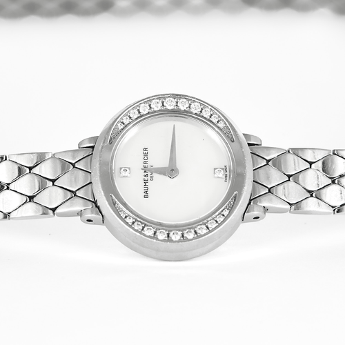 Montre BAUME & MERCIER - Petite Promesse - Montre en acier à boitier rond, mouvements quartz et diamants 58 Facettes DV26161-7