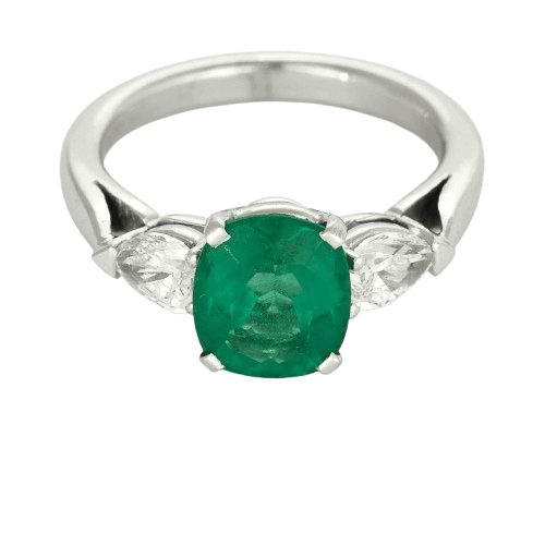 Bague 53.5 Bague en or blanc, émeraude et diamants 58 Facettes DV25209-1
