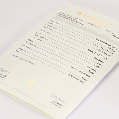 Bague 53.5 Bague en or blanc, émeraude et diamants 58 Facettes DV25209-1