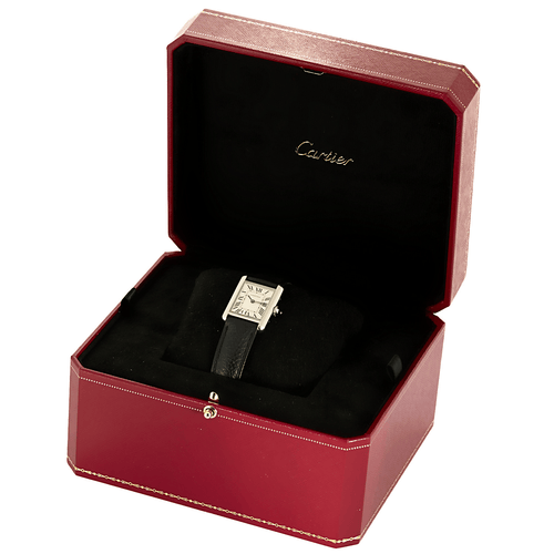 Montre CARTIER - Tank - Montre en acier à boitier rectangulaire et à mouvement quartz 58 Facettes DV26859-1