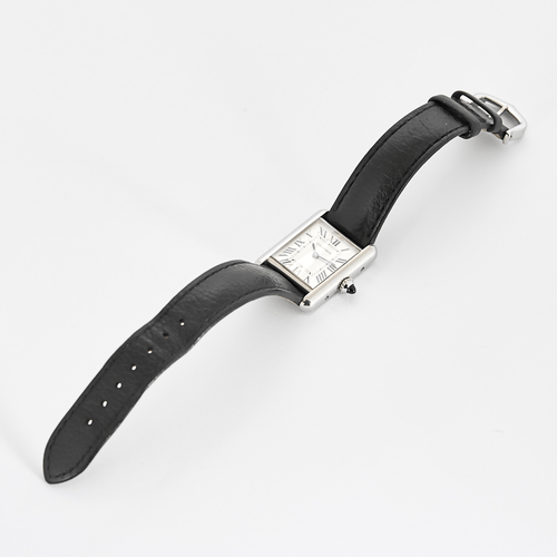 Montre CARTIER - Tank - Montre en acier à boitier rectangulaire et à mouvement quartz 58 Facettes DV26859-1