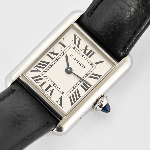 Montre CARTIER - Tank - Montre en acier à boitier rectangulaire et à mouvement quartz 58 Facettes DV26859-1