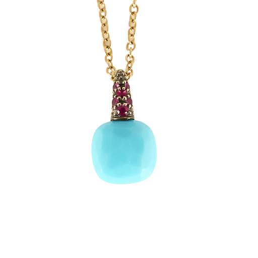 Collier POMELLATO - Capri - Collier en or rose, turquoise et rubis 58 Facettes DV26635-4