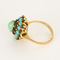 Bague en or jaune, saphir et turquoises