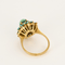Bague en or jaune, saphir et turquoises