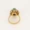 Bague en or jaune, saphir et turquoises