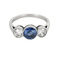 Bague 47 Bague en or gris, platine,  saphir et diamants 58 Facettes DV25505-5