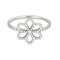 Bague 51 Fine bague fleurs en or blanc et diamants 58 Facettes DV26414-1-51-2