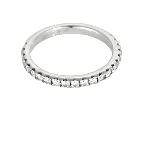 Bague Alliance semi pavé en or blanc et diamants 58 Facettes DV27085-2-49-2
