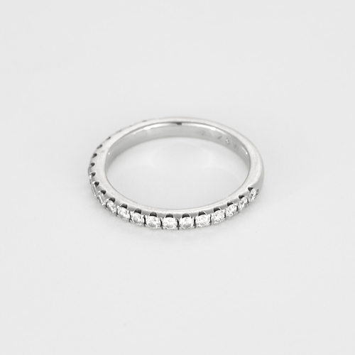 Bague Alliance semi pavé en or blanc et diamants 58 Facettes DV27085-2-49-2