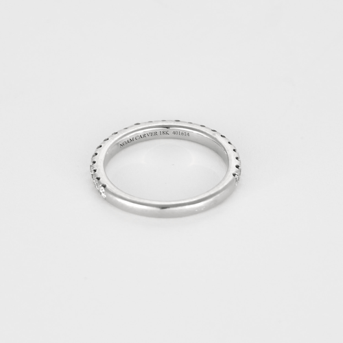 Bague Alliance semi pavé en or blanc et diamants 58 Facettes DV27085-2-49-2