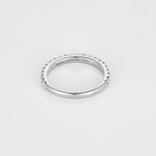 Bague Alliance semi pavé en or blanc et diamants 58 Facettes DV27085-2-49-2