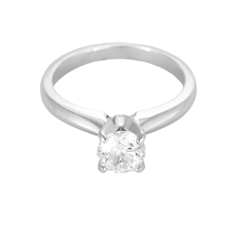 Bague 48,5 Solitaire en or blanc et diamants 58 Facettes DV26848-18-485-5