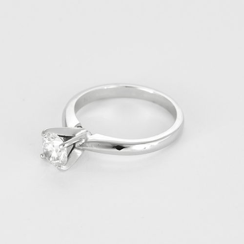 Bague 48,5 Solitaire en or blanc et diamants 58 Facettes DV26848-18-485-5