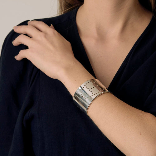 Bracelet HERMES - Eclipse - Bracelet manchette en argent 58 Facettes DV22972-53