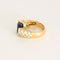 Bague 50 O.J.Perrin - Bague en or jaune , saphir ceylan 7 carats environ et diamants 58 Facettes DV24635-1
