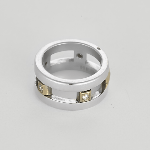 Bague 53 Hermès - Icare - Bague en argent, or jaune, diamants 58 Facettes DV22972-49-53-2