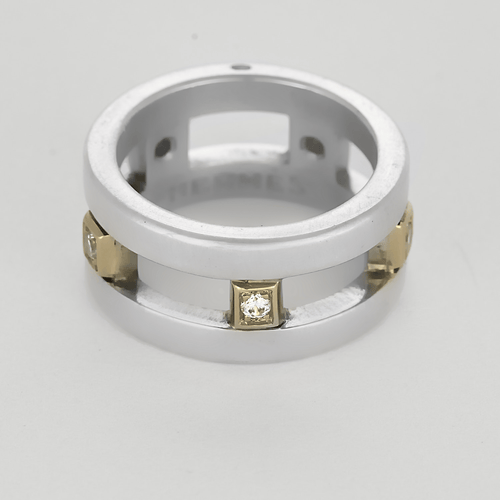 Bague 53 Hermès - Icare - Bague en argent, or jaune, diamants 58 Facettes DV22972-49-53-2