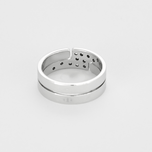 Bague 55 Dinh Van Seventies - Bague moyen modèle en or blanc 18K et diamant 58 Facettes DV27643-1-DV0882-1